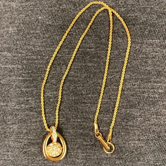 Swarovski Gold Crystal Necklace Authentic - Picture 1 of 3